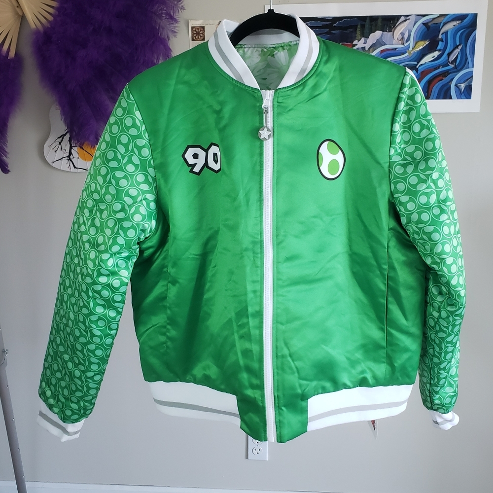 BLACKMILK YOSHI SHINY BOMBER JACKET M NWT POKEMON UNISEX - Picture 9 of 9